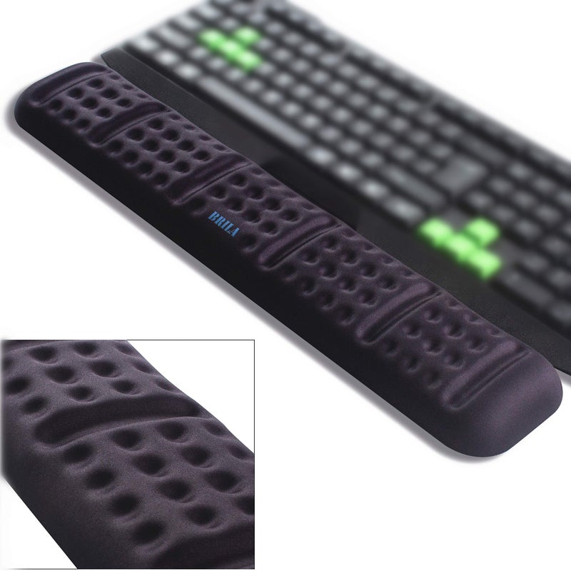 BRILA Upgraded Ergonomic Keyboard Wrist Rest Support Cushion Pad, Comfy Soft Memory Foam Gel Padding Non-Slip Large Keyboard Wrist Hand Elbow Palm Support Pad for Office Work & PC Gaming - Image 1